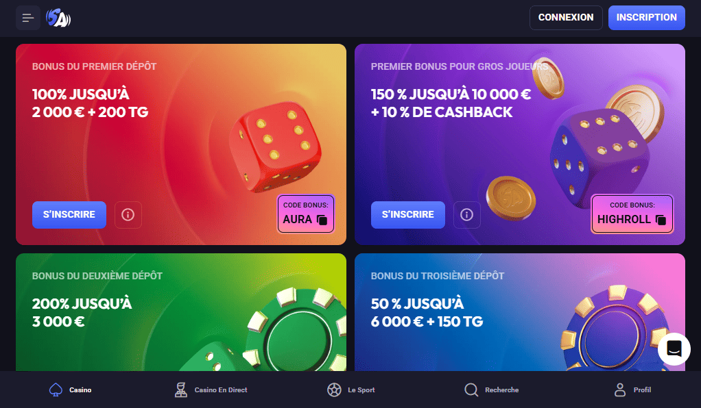 Meilleur Casino en Ligne Spin Aura avec Sérieux Code Bonus et Top Promo Gratuit !