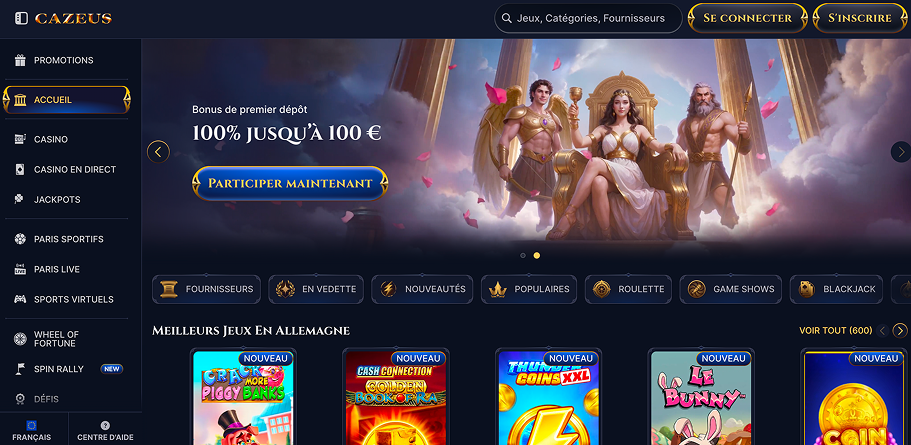 Site Web Cazeus France connexion